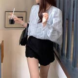 ゆるカワコーデ☆レース切り替えフリルラウンドネック長袖シャツ | 17kg | 詳細画像13 