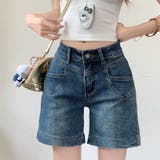 ゆるカワコーデ ヴィンテージ風ガーリーデニムハーフパンツストレートゆったりショー… | 17kg | 詳細画像1 