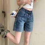 ゆるカワコーデ ヴィンテージ風ガーリーデニムハーフパンツストレートゆったりショー… | 17kg | 詳細画像2 