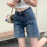 ゆるカワコーデ ヴィンテージ風ガーリーデニムハーフパンツストレートゆったりショー… | 17kg | 詳細画像6 