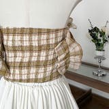 ゆるカワコーデ☆アシンメトリーなフリル付きオフショルダーチェック柄ベスト | 17kg | 詳細画像10