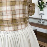 ゆるカワコーデ☆アシンメトリーなフリル付きオフショルダーチェック柄ベスト | 17kg | 詳細画像8