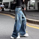 ゆるカワコーデ ハイウエストタックワイドデニムパンツ ヴィンテージウォッシュ | 17kg | 詳細画像5 