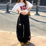 ゆるカワコーデ ヴィンテージ風ストリートデニムパンツ ロゴプリント | 17kg | 詳細画像3 