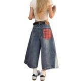 ゆるカワコーデ☆ヴィンテージ風 七分丈デニムパンツ 格子ポケット付きストレート | 17kg | 詳細画像5 