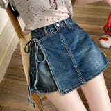 ゆるカワコーデ スカート付きデニムショートパンツ ハイウエスト | 17kg | 詳細画像12
