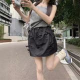 ゆるカワコーデ☆カーゴミニスカート リボン付き バルーンシルエット Aライン | 17kg | 詳細画像2 