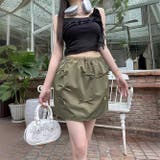 ゆるカワコーデ☆カーゴミニスカート リボン付き バルーンシルエット Aライン | 17kg | 詳細画像3 