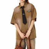 ブラウン | ゆるカワコーデ タイダイ柄 半袖シャツ | 17kg