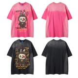 ゆるカワコーデ☆スプレー風プリント うさぎグラフィック オーバーサイズTシャツ | 17kg | 詳細画像4 