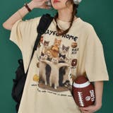 ゆるカワコーデ☆ネコプリント オーバーサイズ半袖Tシャツ | 17kg | 詳細画像1 