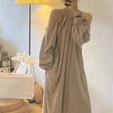 ゆるカワコーデ☆ドローストリング入り オフショルダーワンピース 長袖 | 17kg | 詳細画像3 