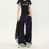ゆるカワコーデ☆チェック切り替え デニムストレートパンツ ロールアップ仕様 | 17kg | 詳細画像8 