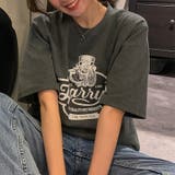 ダークグレー | ゆるカワコーデ☆プリントTシャツ オーバーサイズ 学生風 BFスタイル | 17kg