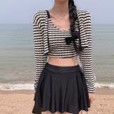 ブラック | 甘辛系ガールズ☆スカート付きセパレート水着 | 17kg