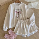 ベージュ | レース切替 リボン ロゴプリント | 17kg