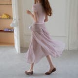 ドレープ感 ピンクチェック スカート レディース ハイウエストゆるカワコーデ☆ | 17kg | 詳細画像1 