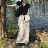 スリムフィット フロントレースアップ シングルボタン トップスゆるカワコーデ☆ | 17kg | 詳細画像15 