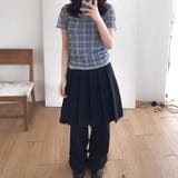 レトロ チェック チュールプリント 半袖 ロールアップTシャツ甘辛系ガールズ☆ | 17kg | 詳細画像14 