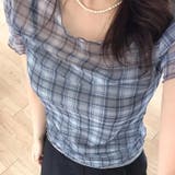 レトロ チェック チュールプリント 半袖 ロールアップTシャツ甘辛系ガールズ☆ | 17kg | 詳細画像17 