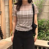 レトロ チェック チュールプリント 半袖 ロールアップTシャツ甘辛系ガールズ☆ | 17kg | 詳細画像20 