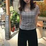 レトロ チェック チュールプリント 半袖 ロールアップTシャツ甘辛系ガールズ☆ | 17kg | 詳細画像22 