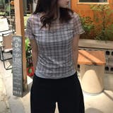 レトロ チェック チュールプリント 半袖 ロールアップTシャツ甘辛系ガールズ☆ | 17kg | 詳細画像23 
