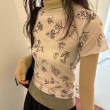 落書き 手描き花柄 可愛い ポッププリント 半袖Tシャツゆるカワコーデ☆ | 17kg | 詳細画像7 