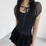 ブラック | ドット柄 チュール 半袖 ホルターネック リボン付き Tシャツゆるカワコーデ☆ | 17kg