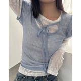 ドット柄 チュール 半袖 ホルターネック リボン付き Tシャツゆるカワコーデ☆ | 17kg | 詳細画像5 