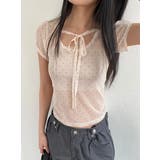 ドット柄 チュール 半袖 ホルターネック リボン付き Tシャツゆるカワコーデ☆ | 17kg | 詳細画像6 