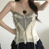 レース チュール レースアップ キャミソール 重ね着甘辛系ガールズ☆ | 17kg | 詳細画像2 