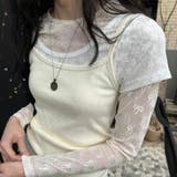 星柄ジャカード 立体チュール レース ストレッチ 半袖Tシャツゆるカワコーデ☆ | 17kg | 詳細画像7 