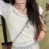星柄ジャカード 立体チュール レース ストレッチ 半袖Tシャツゆるカワコーデ☆ | 17kg | 詳細画像4 