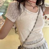 星柄ジャカード 立体チュール レース ストレッチ 半袖Tシャツゆるカワコーデ☆ | 17kg | 詳細画像6 