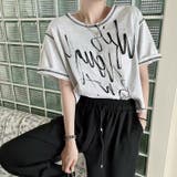 手描き風ロゴTシャツ｜ゆったり・大人カジュアル 抜け感・半袖トップス | 17kg | 詳細画像3 