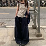 ボーダー ワンショルダー 半袖Tシャツ | 17kg | 詳細画像7 