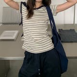 ボーダー ワンショルダー 半袖Tシャツ | 17kg | 詳細画像14 