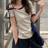 ボーダー ワンショルダー 半袖Tシャツ | 17kg | 詳細画像4 