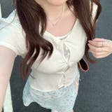 レースインナー風 フェイクレイヤード 長袖Tシャツ | 17kg | 詳細画像5 