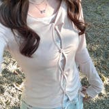 ピンク | レースインナー風 フェイクレイヤード 長袖Tシャツ | 17kg