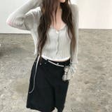リネン混 リブニットカーディガン Vネック | 17kg | 詳細画像1 