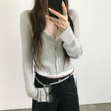 リネン混 リブニットカーディガン Vネック | 17kg | 詳細画像2 