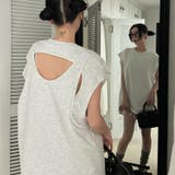 ライトグレー | ノースリーブ ワンピース スウェット バックオープン 背中開き オーバーサイズ | 17kg