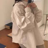 ベージュ | ストライプ フリルブラウス フード付き | 17kg