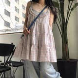 チェック柄 キャミワンピース フリル | 17kg | 詳細画像5