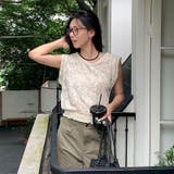 フラワーレース ノースリーブトップス レース切り替え タンクトップ フェミニン | 17kg | 詳細画像6 