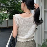 フラワーレース ノースリーブトップス レース切り替え タンクトップ フェミニン | 17kg | 詳細画像4 