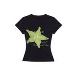 ブラック | スターフルーツプリント Tシャツ 半袖 | 17kg
