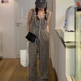 【SHOPLIST限定】程よいシルエットのチェック柄オールインワン | 17kg | 詳細画像9 